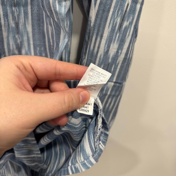 Pure J. Jill Printed Button Down Long Sleeve Tunic Shirt X-Small Cotton - Picture 6 of 7